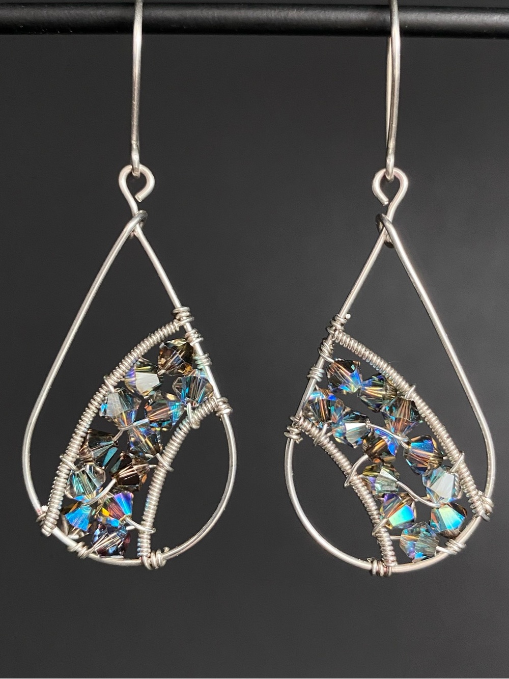 Sterling Silver & Swarovski Crystal Drop Earrings